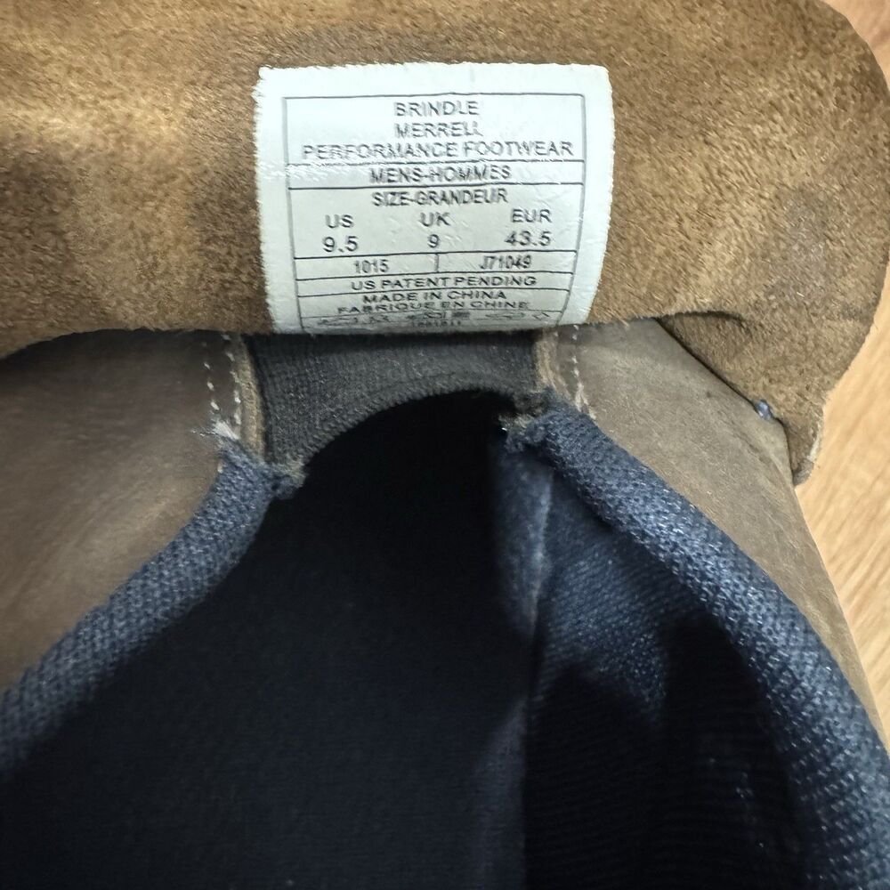 Merrell Men's 9.5 Brown Leather Slip On Low Top Bask Moc Toe Loafers Brindle - Picture 9 of 9